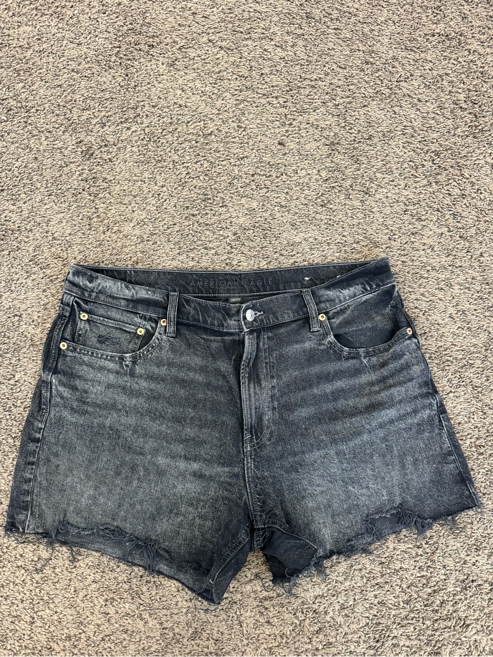 American Eagle Outfitters Washed Black Denim Cutoff Shorts